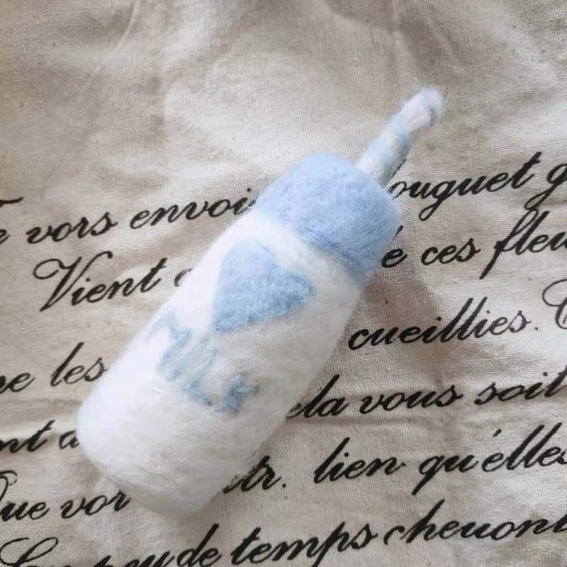 DIY Baby Wool Felt Milk Bottle And Cookies Photography Props For Infant Photo Accessories - Image 2